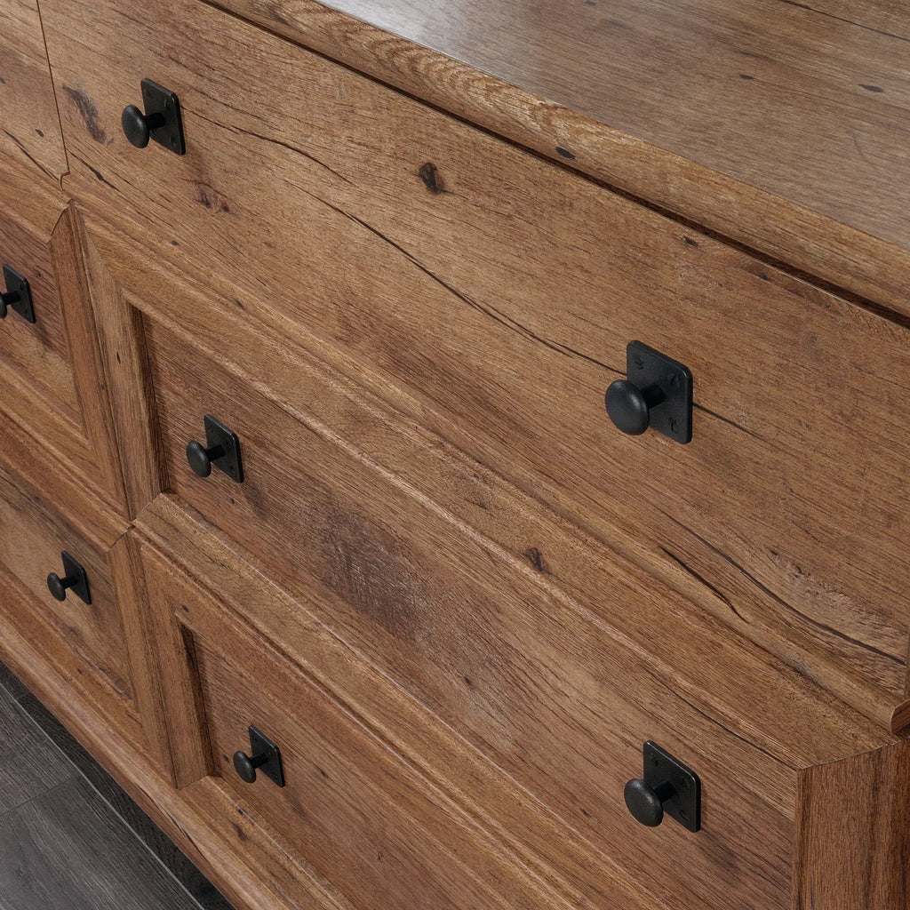 2026 NewSauder Palladia 6-Drawer Bedroom Dresser, Vintage Oak Finish