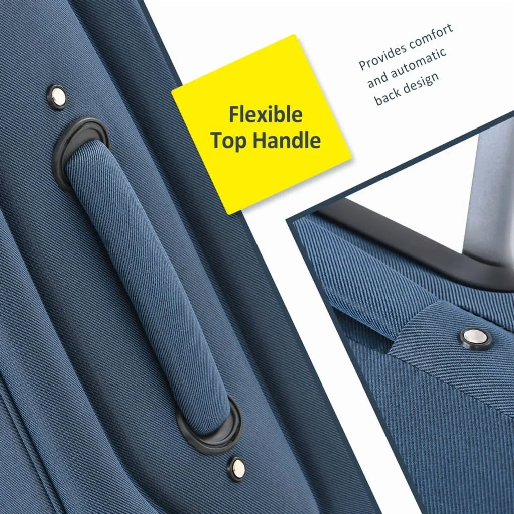 2026 NewSoftside Luggage Expandable 3 Piece Set Suitcase Upright Spinner Softshell Lightweight Luggage Travel Set