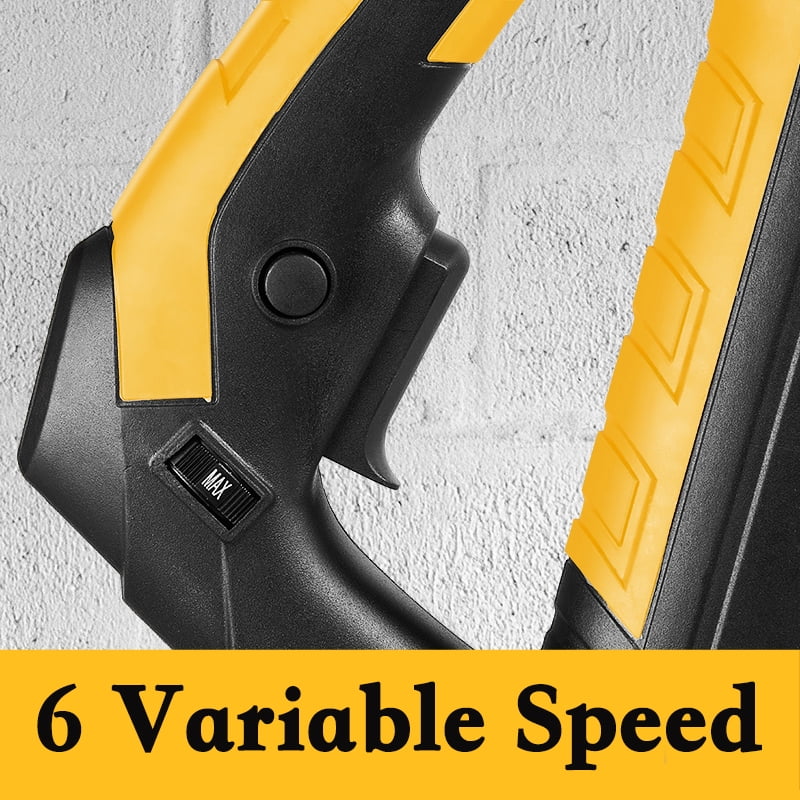 2026 NewPOVANLI 780W Electric Drywall Sander with Vacuum Dust Collection, 6.5A Motor Dustless Floor Sander with Variable Speed 900-1800RPM, LED Light, Extendable & Foldable Handle Yellow+Black