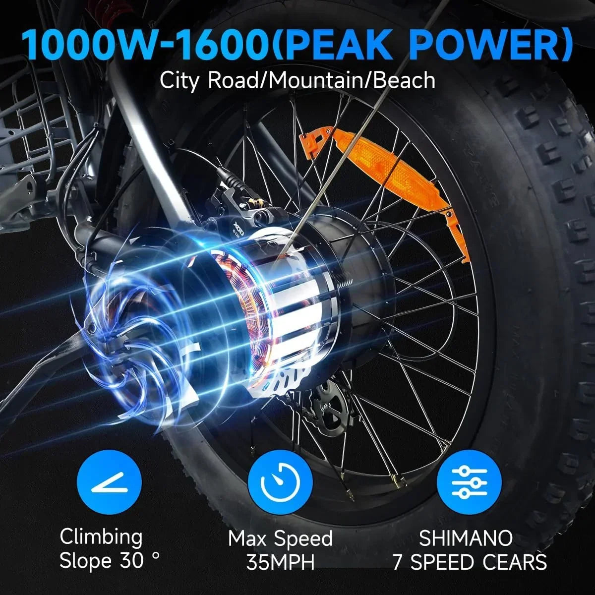 2026 NewElectric Bike for Adults with 1500W Peak Motor,Max 35MPH & 56Mile"Moped ebikes with 18.9AH Battery,20" Fat Tire Commuting Off Road Mountain Ebike"Max 550LBS,UL2849 Certified