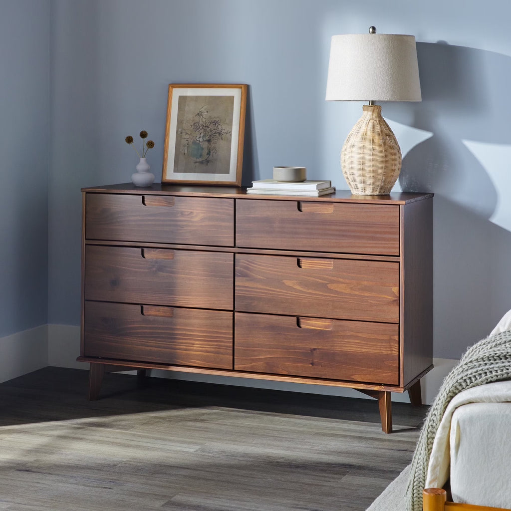 2026 NewWalker Edison Sonoma 6-Drawer Solid Wood Caramel Dresser