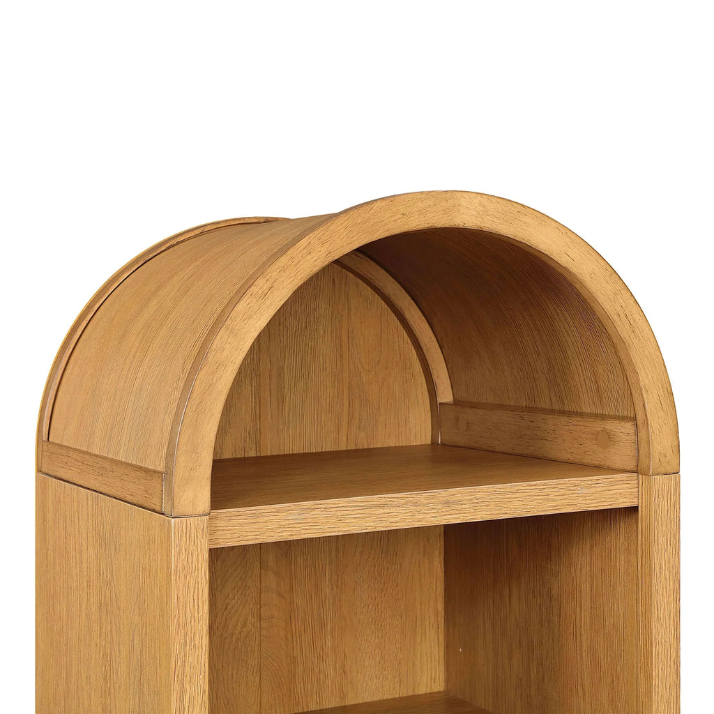2026 NewBetter Homes & Gardens Juliet Narrow Arch Bookcase, Deep Green and Light Honey