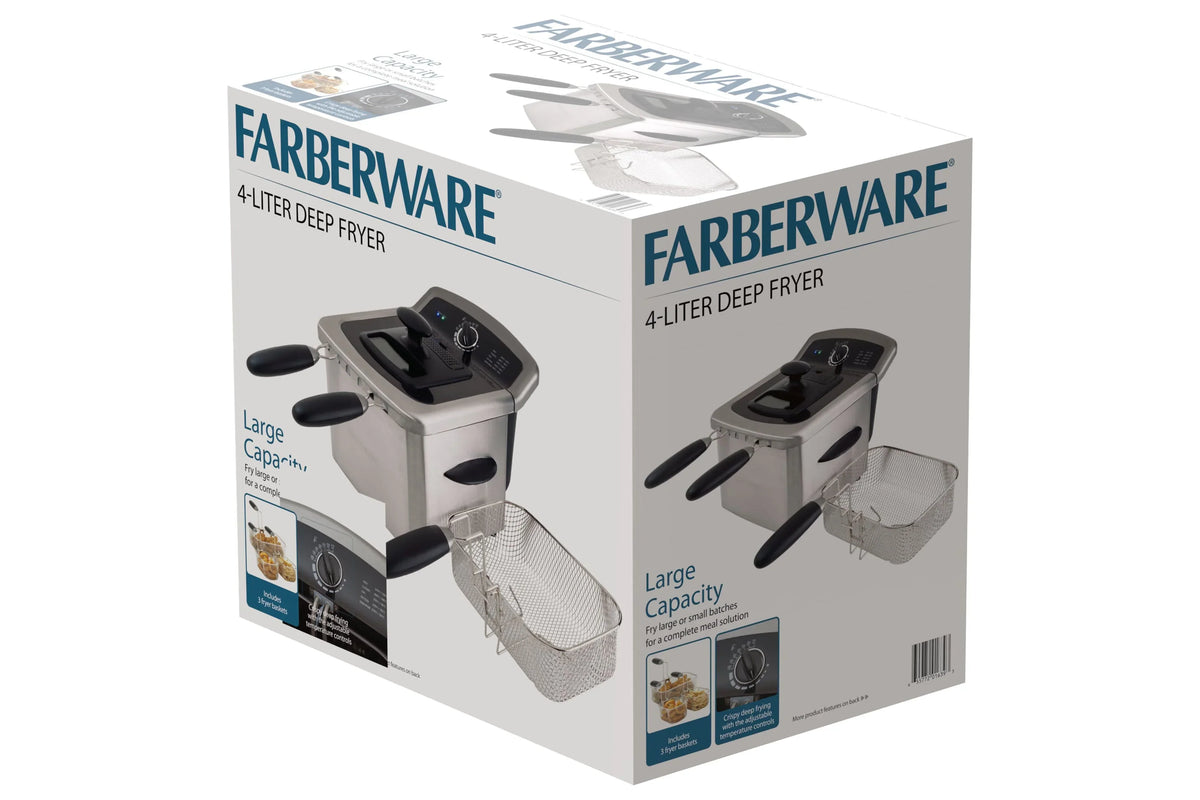 2026 NewFarberware 4L Deep Fryer, Stainless Steel, Electric, New, Model 201639