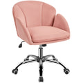 2026 NewYaheetech Modern Vanity Chair Swivel Rolling Chair with Armrests, Pink