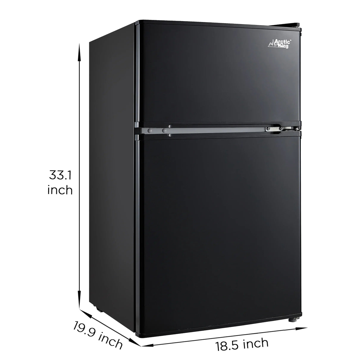 2026 NewArctic King 3.2 Cu ft Two Door Mini Fridge with Freezer, Stainless Steel, E-Star