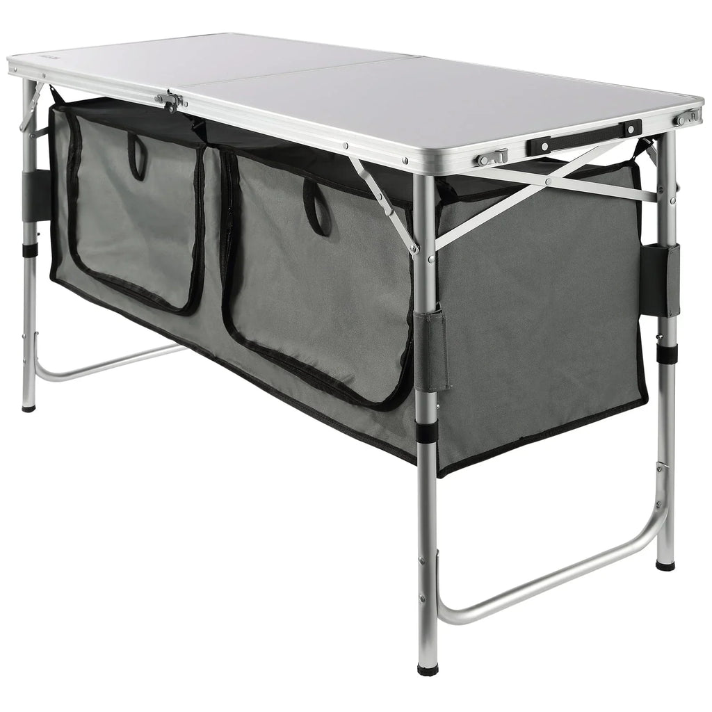 2026 NewBENTISM Camping Kitchen Table Folding Portable Cook Station 3 Adjustable Heights