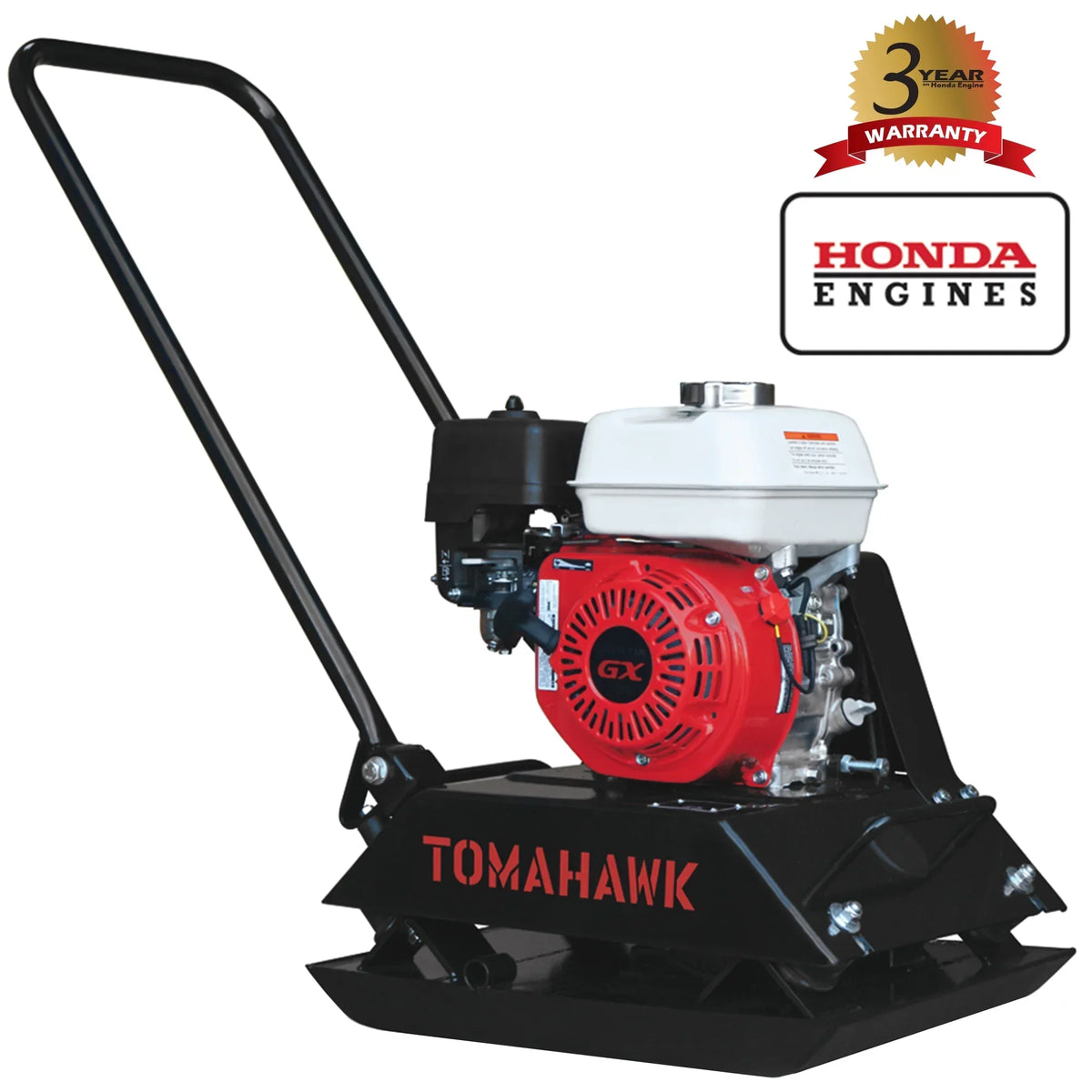 2026 NewTomahawk Power Plate Compactor 5.5 HP, 3000 lbs/ft, 63cc, Gas, 17 x 13 Plate Compactor, 5900 VPM