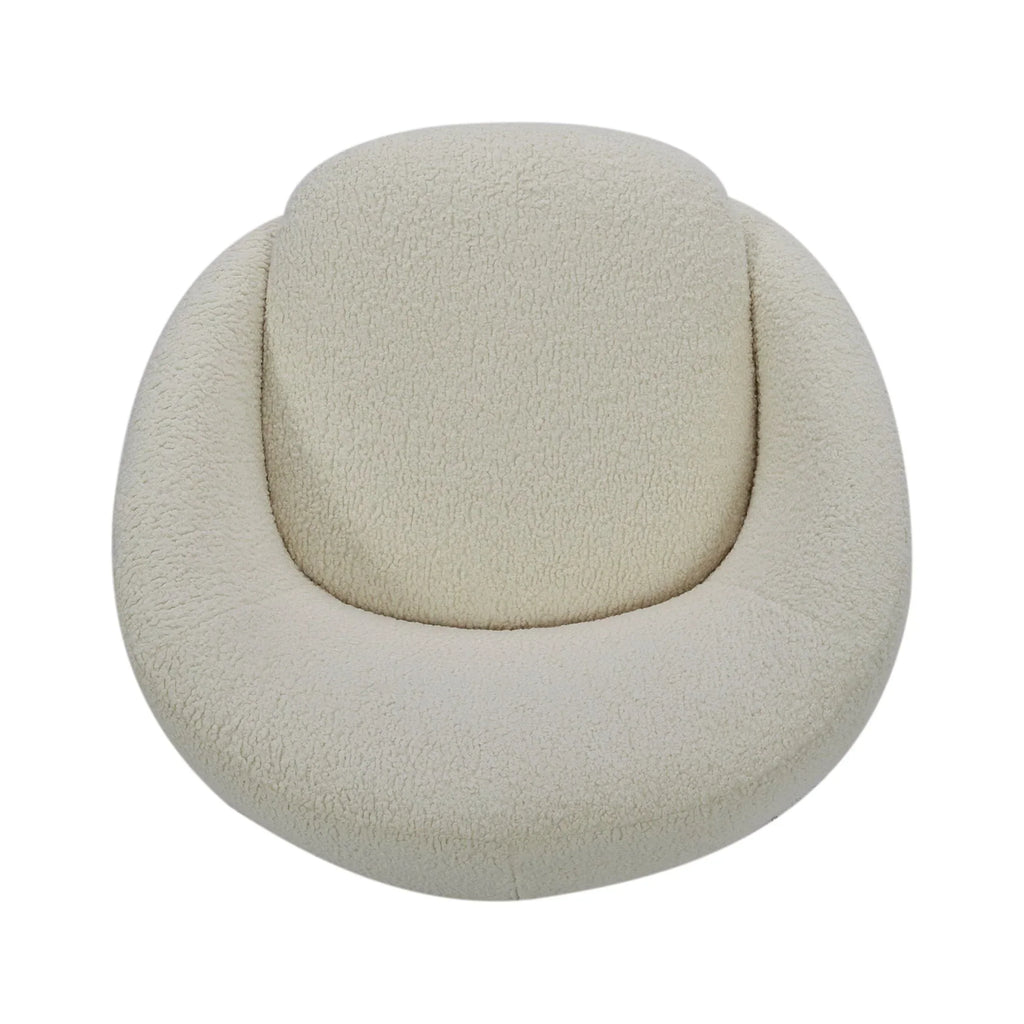 2026 NewBetter Homes & Gardens Mira Swivel Accent Chair, Cream Shearling