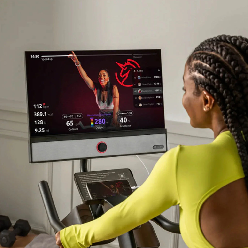 2026 NewYESOUL G1 Plus Magnetic Exercise Bike with 21.5" Rotating HD Screen, 100 Resistance Levels, Silent Drive, Vented Seat, Home Indoor Cycling