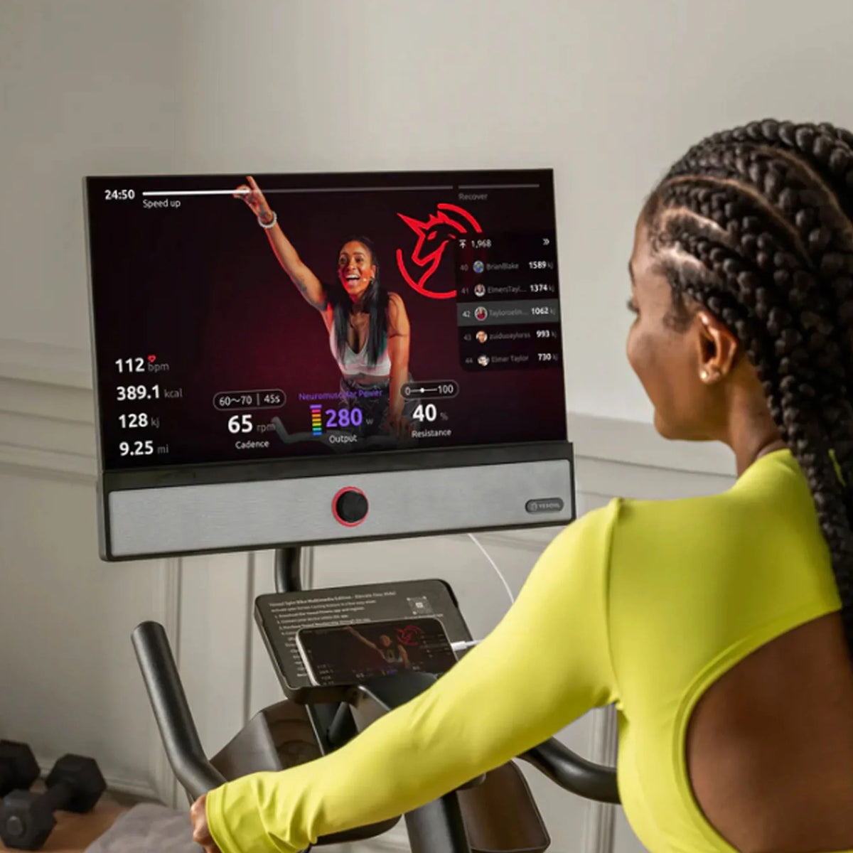 2026 NewYESOUL G1 Plus Magnetic Exercise Bike with 21.5" Rotating HD Screen, 100 Resistance Levels, Silent Drive, Vented Seat, Home Indoor Cycling