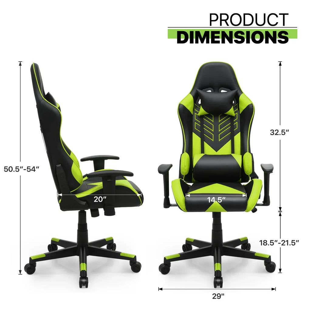 2026 NewMagshion Ergonomic Gaming Chair, Comfortable Gaming Chair, Computer Chair Leather Desk Chair Adjustable Swivel Gaming Office Chair, Blue