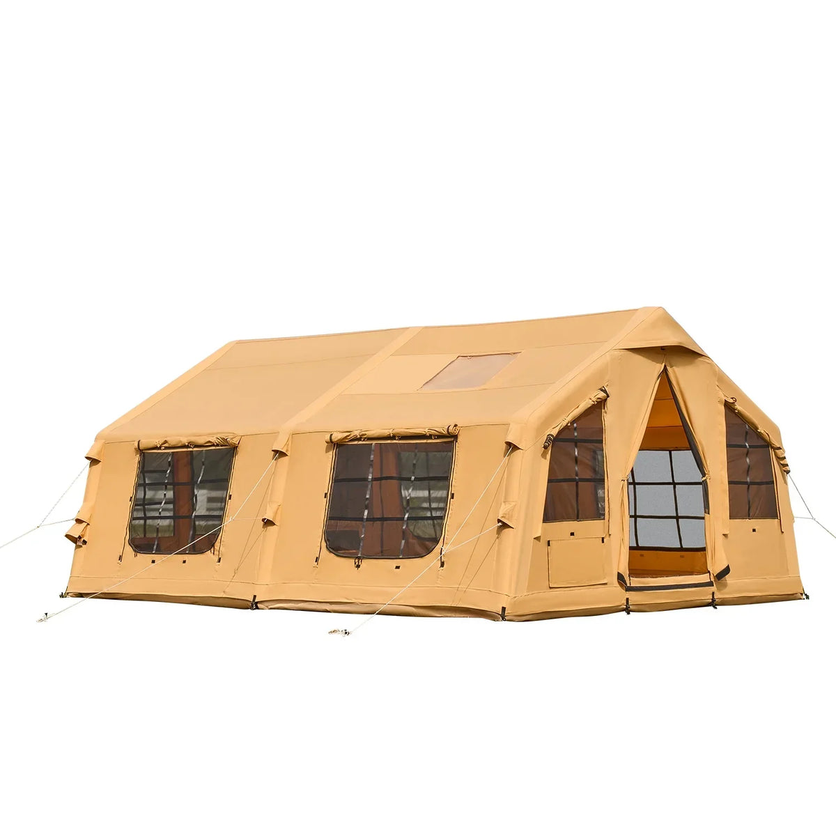 2026 NewKFFKFF Inflatable Camping Tent for 8-12 Person, 15.75 x 11.81 x 7.22 Ft Glamping Blow up Tent with Hand Pump, Waterproof Air Tent, All-Weather Camping Shelter with Dual Sunroofs, Stove Jack