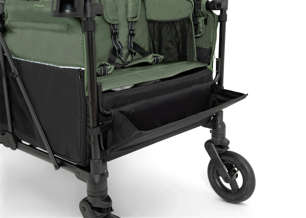 2026 Carrito-Paseador Jeep Wrangler Deluxe para 4 Niños – Capota Desmontable, Bolsa Térmica, Asientos Modulares, Almacenamiento XXL, Ruedas Antipinchazos, Manillares Ajustables
