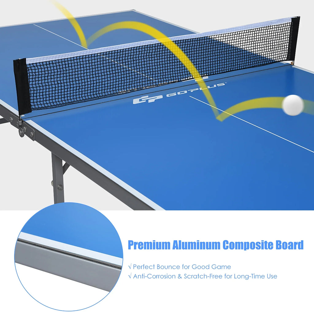 2026 NewGoplus 6" x3" Portable Tennis Ping Pong Folding Table w/Accessories Indoor Outdoor Game
