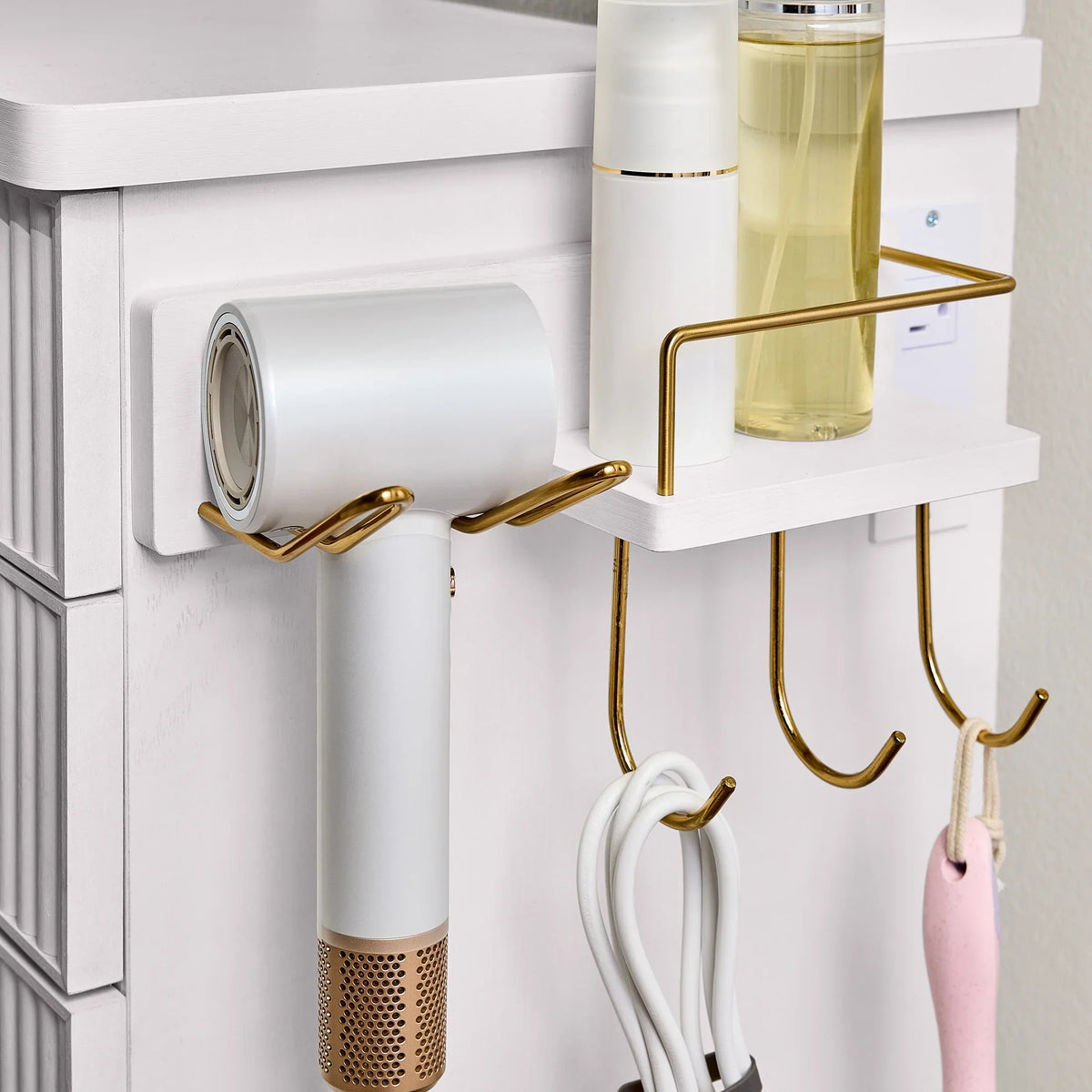 2026 NewBetter Homes & Gardens Lillian Vanity Desk with LED Lighted Mirror, White Finish