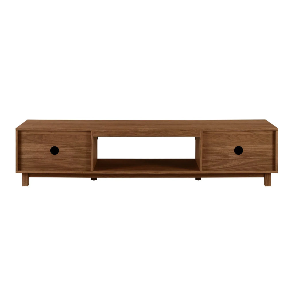 2026 NewWalker Edison Mid-Century Modern Reeded 2-Door TV Stand for TVs up to 80", Coastal Oak