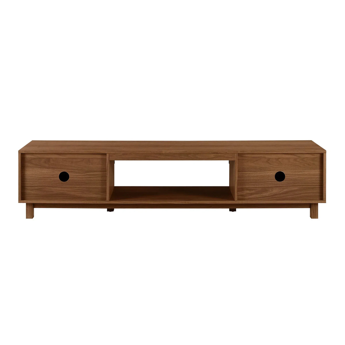 2026 NewWalker Edison Mid-Century Modern Reeded 2-Door TV Stand for TVs up to 80", Coastal Oak