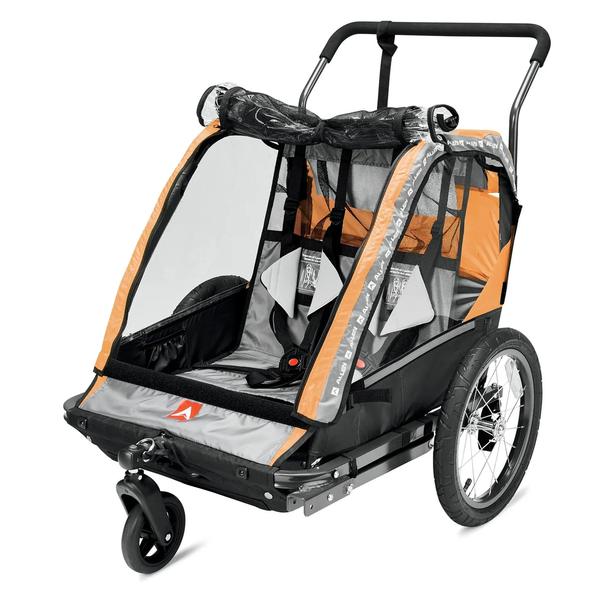 2026 NewAllen Sports Deluxe 2-Child Bicycle Trailer & Stroller, Model AS2, Green