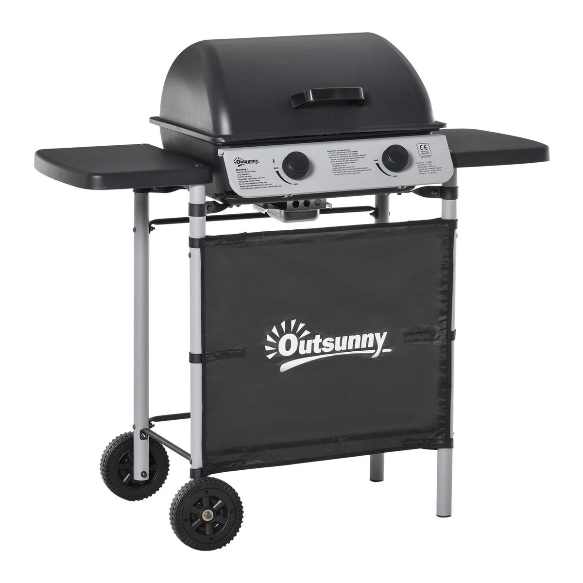 2026 Barbacoa De Gas Outsunny Acero Pp, 104x49x99 Cm, Negro