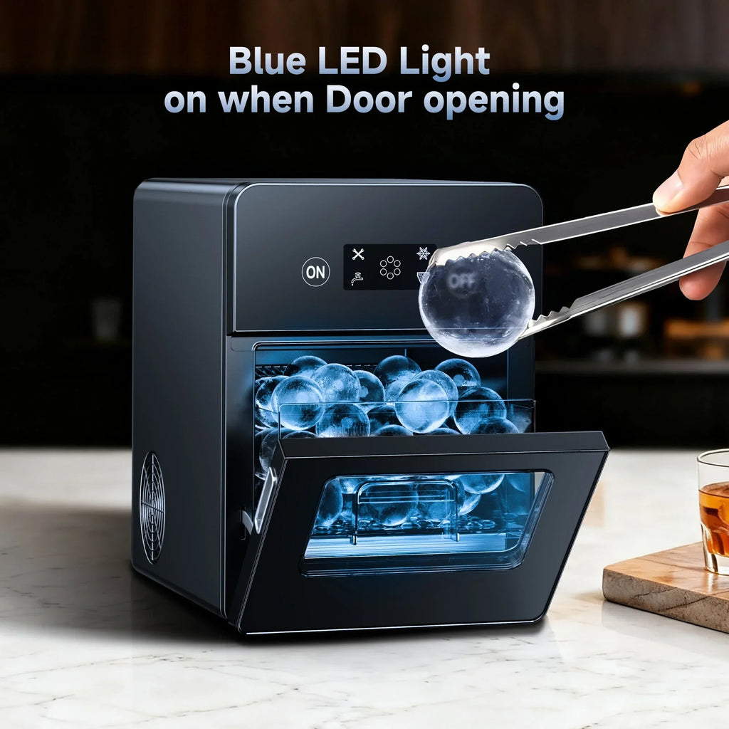 2026 NewSimzlife Sphere Ice Maker,10 pcs/Hour, 150 pcs/Day,Clear Ice Ball Maker with Enhanced Insulation, with LCD Touch Screen, Self-Cleaning, Quiet Home and Bar Ice for Whiskey Bourbon Parties