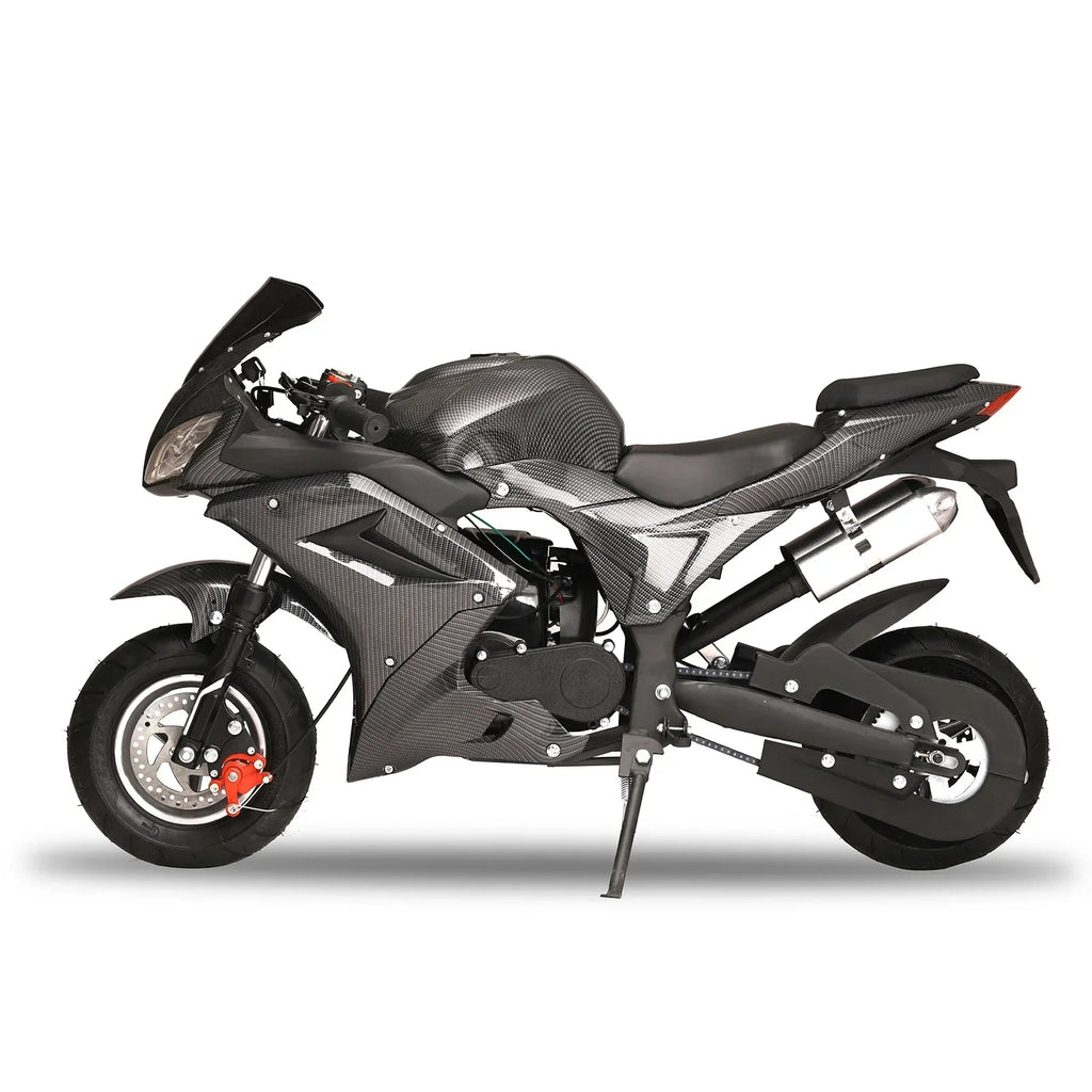 2026 NewAQQW 49cc Gas Mini Motorcycle for Adults & Kids, 4-Stroke Mini Bikes, Gas Mini Dirt Bikes Ride on Toys, Max Load 441Lbs, Best Gifts for Kids