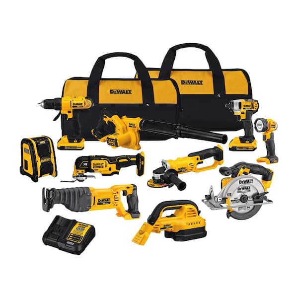 2026 New20V MAX Cordless 10 Tool Combo Kit with (2) 20V 2.0Ah Batteries, Charger, and Bag