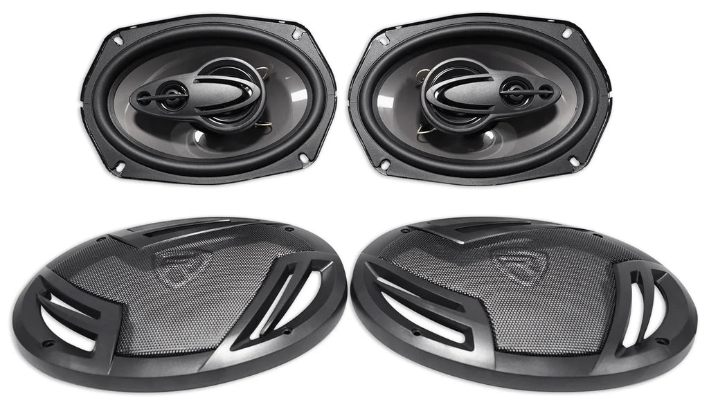 2026 New(4) Rockville RV69.4A 6x9" 1000w 4-Way Car Speakers+Quad Speaker Enclosure Box
