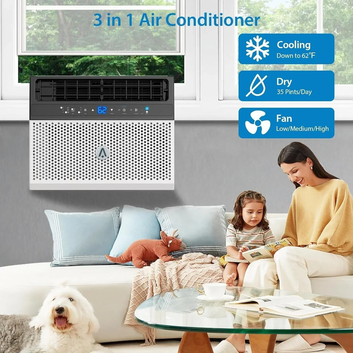 2026 New8000Btus Window Air Conditioner Over the Sill AC Up to 370 Sq.Ft With Remote & App