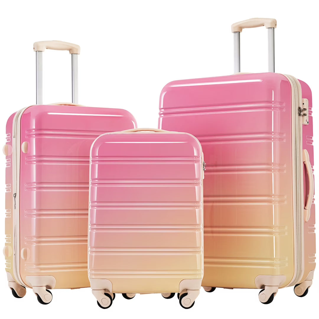 2026 New3 Piece Luggage Sets, Hard Shell Suitcase 20/24/28 Inches with TSA Lock and Spinner Wheels, Expandable Lightweight Travel Luggage for Men Women, Multicolor purple