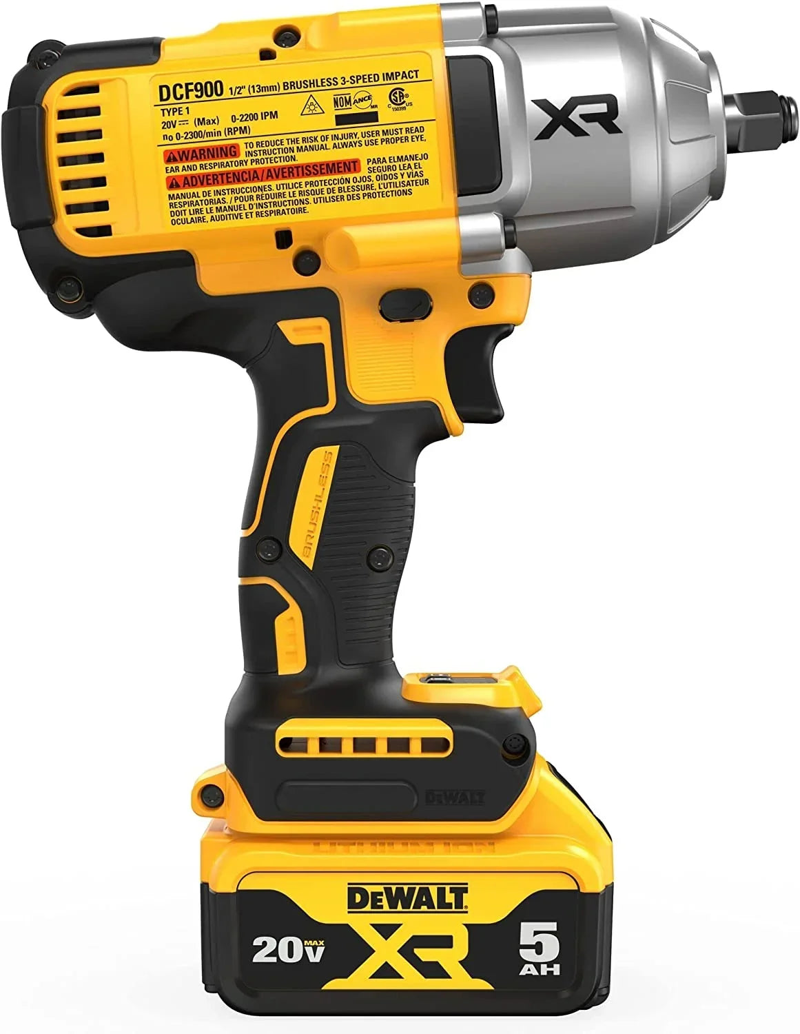 2026 NewDEWALT 20V MAX XR 1/2" High Torque Impact Wrench with Hog Ring Anvil Kit (DCF900P1)