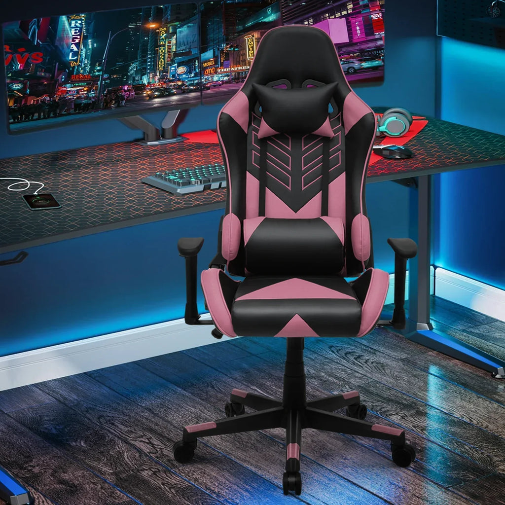 2026 NewMagshion Ergonomic Gaming Chair, Comfortable Gaming Chair, Computer Chair Leather Desk Chair Adjustable Swivel Gaming Office Chair, Blue