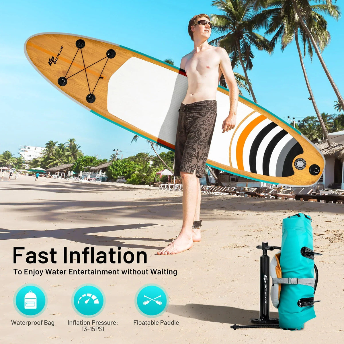 2026 NewGoplus 11' Inflatable Stand Up Paddle Surfboard W/Bag Aluminum Paddle Pump