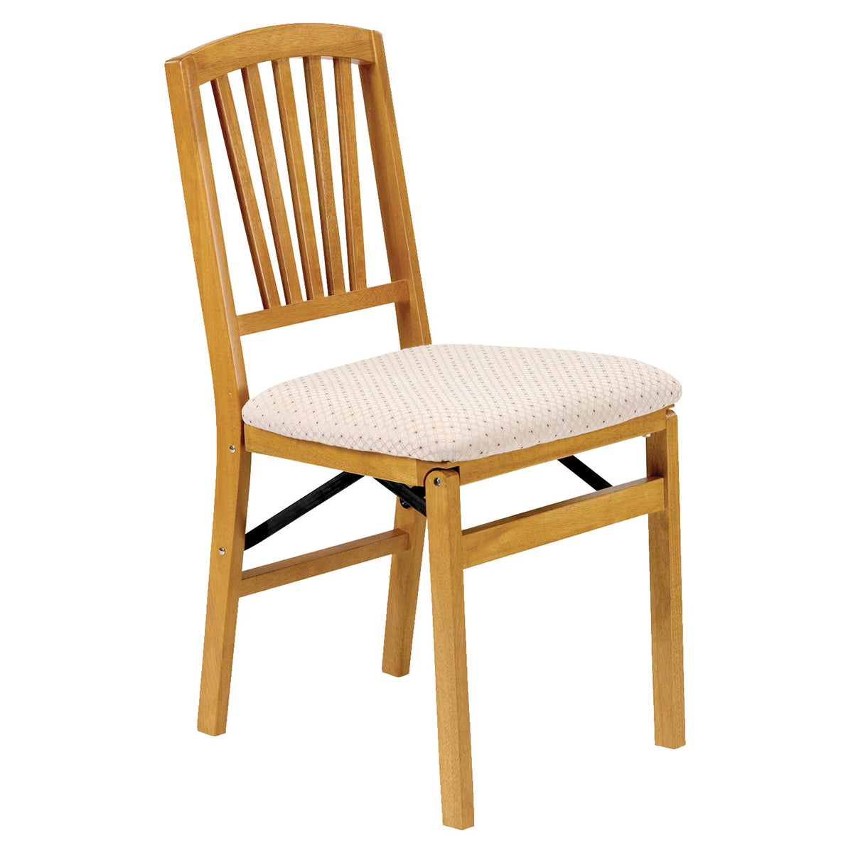 2026 NewMission Fusion Folding Chair (Set of 2)- Blush Fabric and Fruitwood