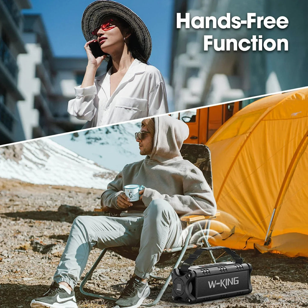 2026 NewW-King 50W Bluetooth Speakers, IPX6 Waterproof, Deep Bass, 30H, TWS, Black