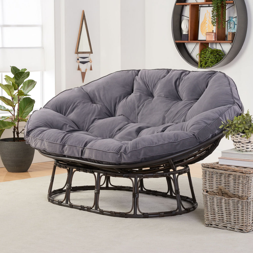 2026 NewBetter Homes & Gardens Double Papasan Accent Chair, Cream Boucle