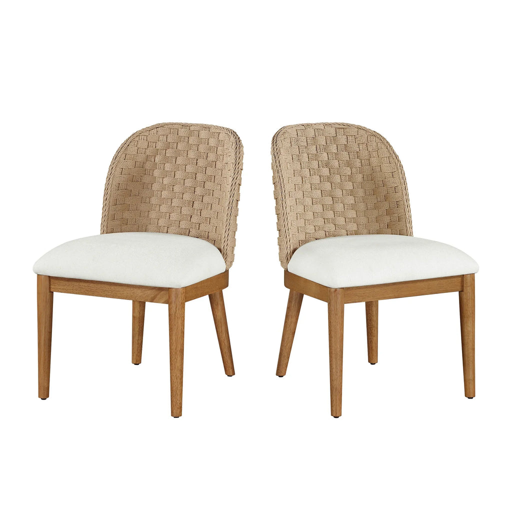 2026 NewMy Texas House Saylor Farmhouse Dining Chair Set, Natural Wood, Set of 2
