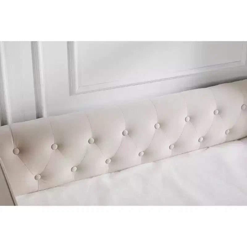 2026 Cama sofá Twin con cama nido, tapizada en terciopelo, puerto USB y bolsillos laterales - ModernLuxe
