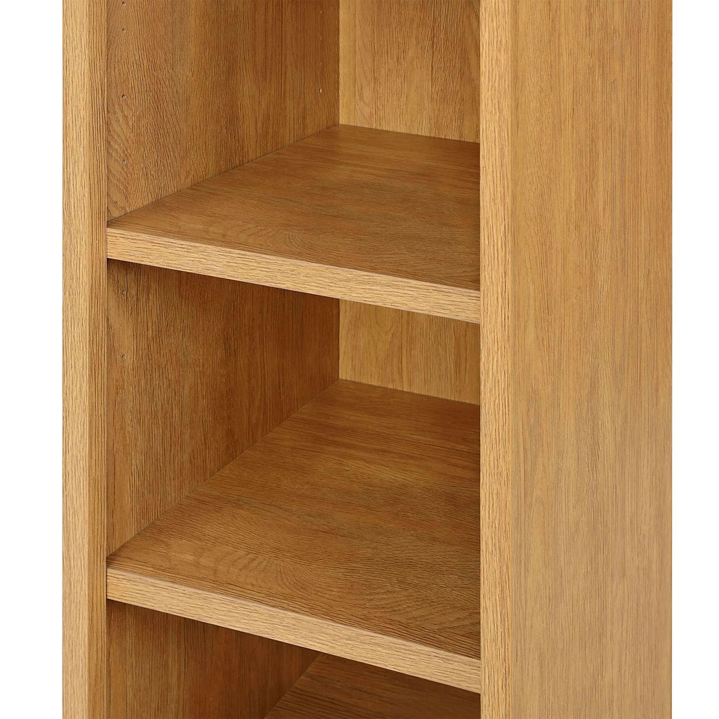 2026 NewBetter Homes & Gardens Juliet Narrow Arch Bookcase, Rich Black and Light Honey