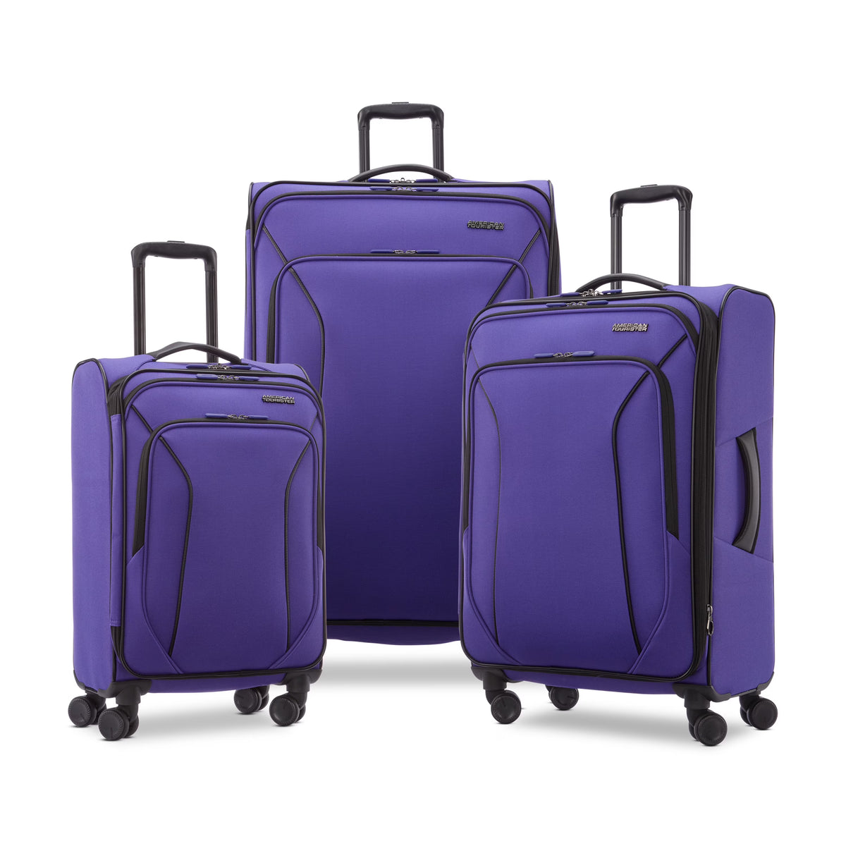 2026 NewAmerican Tourister X-Lite 3-Piece Luggage Set with Spinner Wheels - Light Grey
