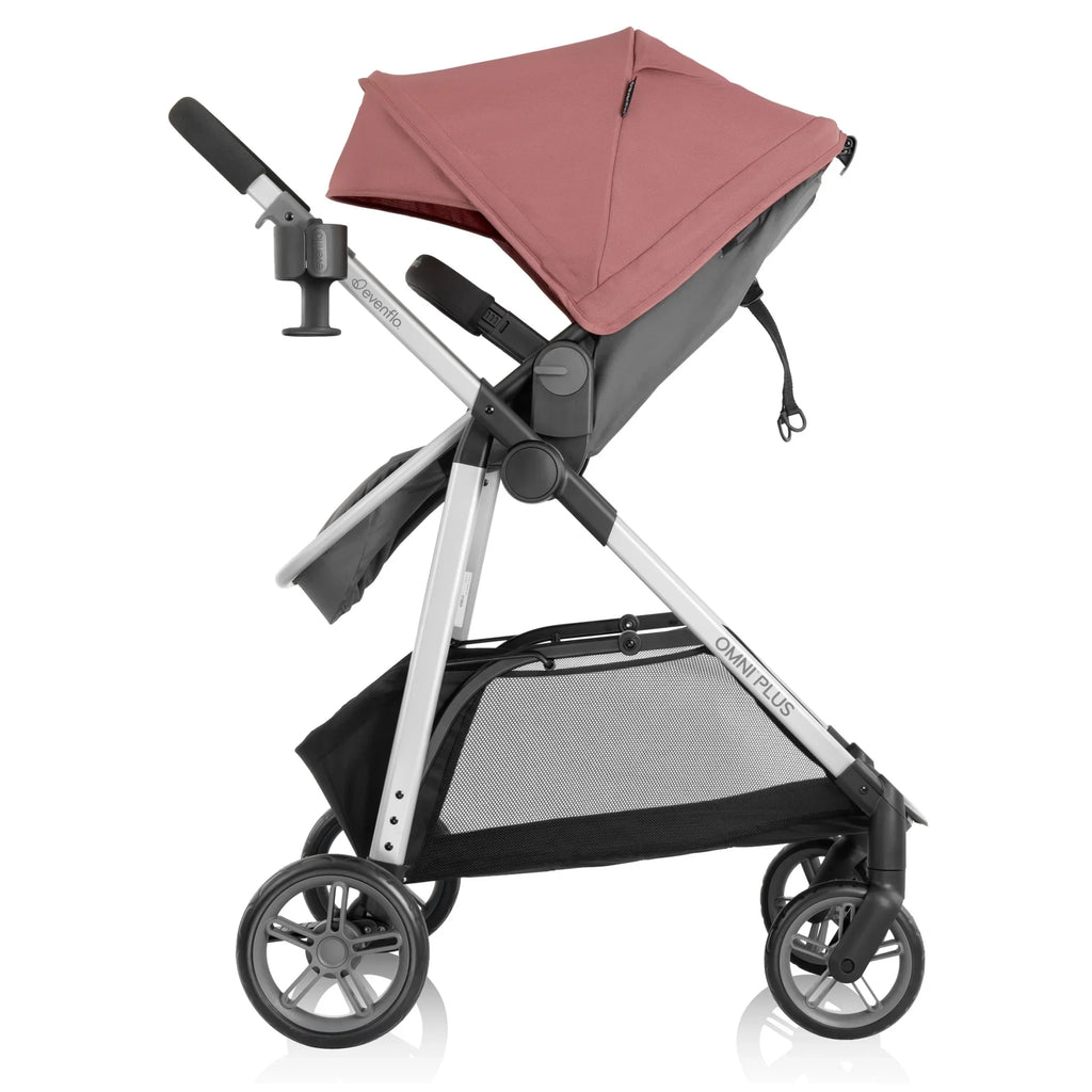 2026 NewEvenflo Omni Plus Modular Travel System with LiteMax Sport Infant Car Seat, Mylar Gray, Unisex