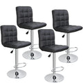 2026 NewZENY Set of 4 Bar Stool Soft Cushion Metal Frame 24-32" Swivel Chair, Black