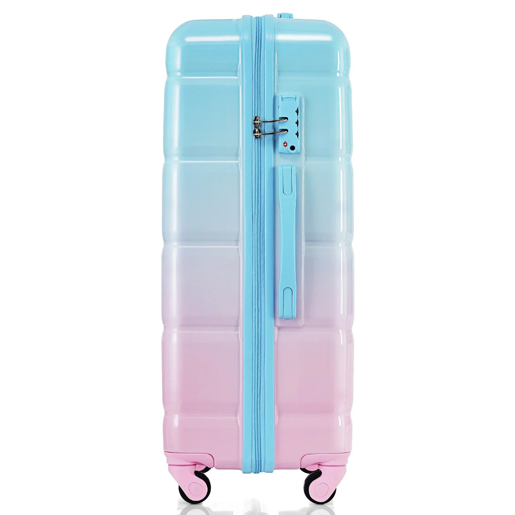 2026 NewPAPROOS 3-Piece Luggage Set (20''/24''/28''), Hardshell Lightweight Suitcase with USB Port and Side Hooks, Travel Luggage with TSA-Lock, Hardside Rolling Luggage for School, Travel, Pink