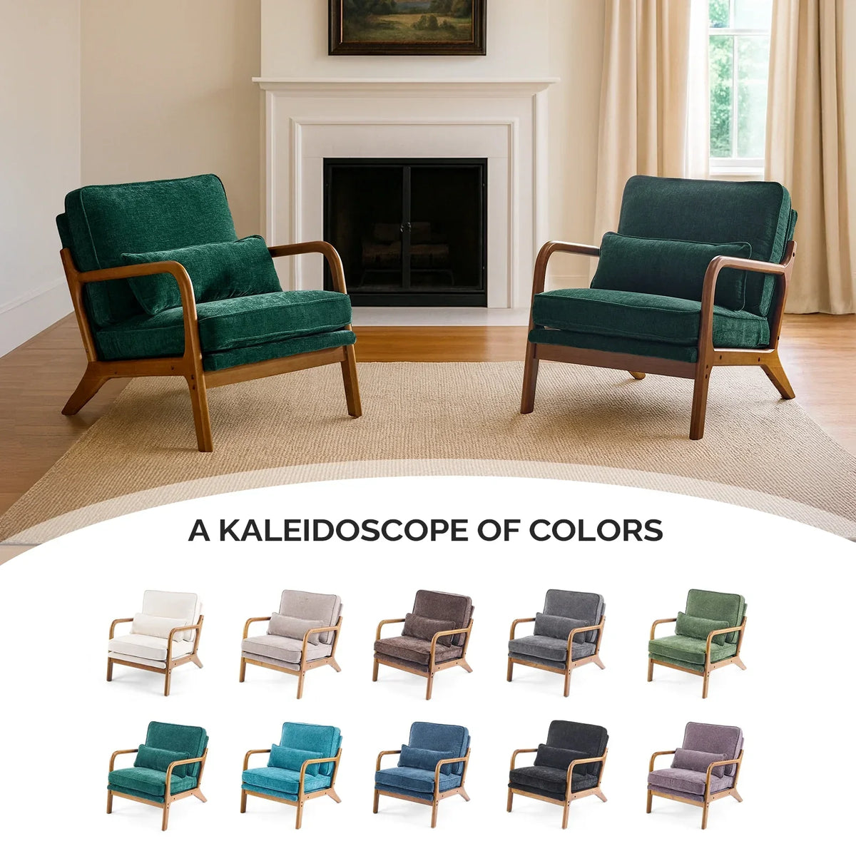2026 NewKtaxon Accent Chair Corduroy Upholstered Armchair, Reading Club Chair with Pillow and Solid Wood Frame for Living Room Bedroom Furniture Off White