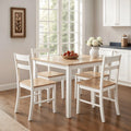 2026 NewMainstays 5-Piece Dining Set, 1 Table and 4 Chairs, White, MDF and Rubberwood, Indoor, 46" L x 29" W x 30" H Table
