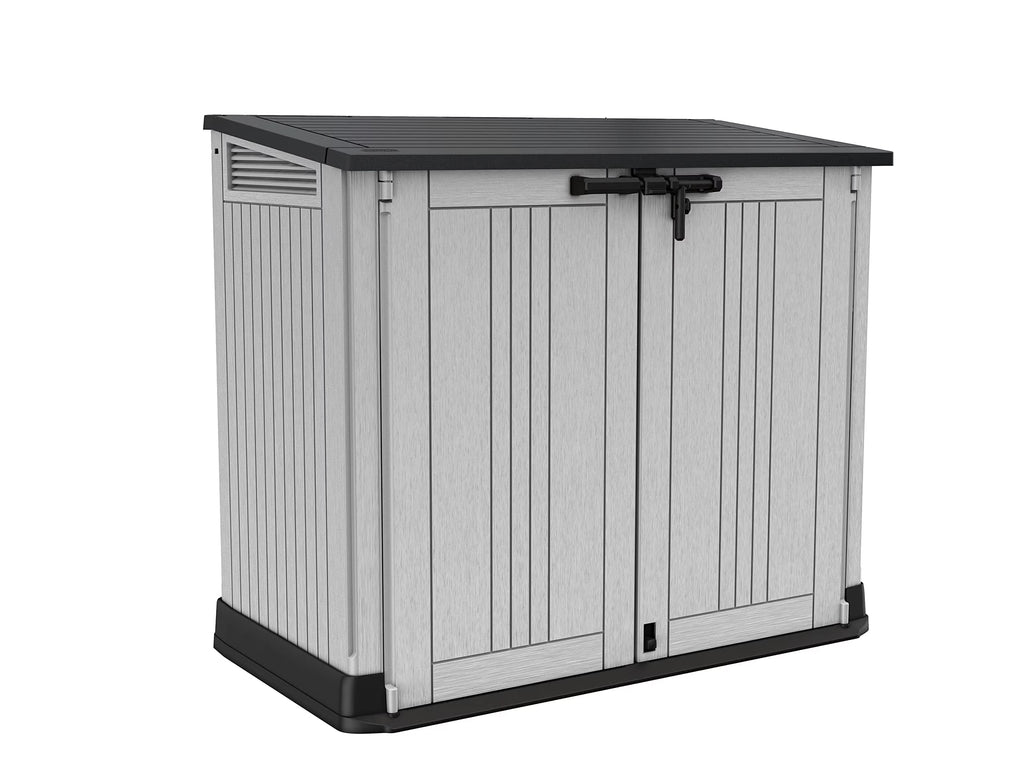 2026 NewKeter Store-It-Out Prime 4.3 x 3.7 ft. Outdoor Resin Storage Shed with Easy Lift Hinges, Perfect for Yard Tools, Pool Toys and Garden Accessories, Grey