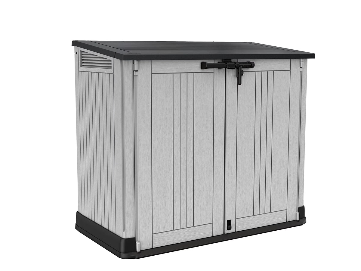 2026 NewKeter Store-It-Out Prime 4.3 x 3.7 ft. Outdoor Resin Storage Shed with Easy Lift Hinges, Perfect for Yard Tools, Pool Toys and Garden Accessories, Grey