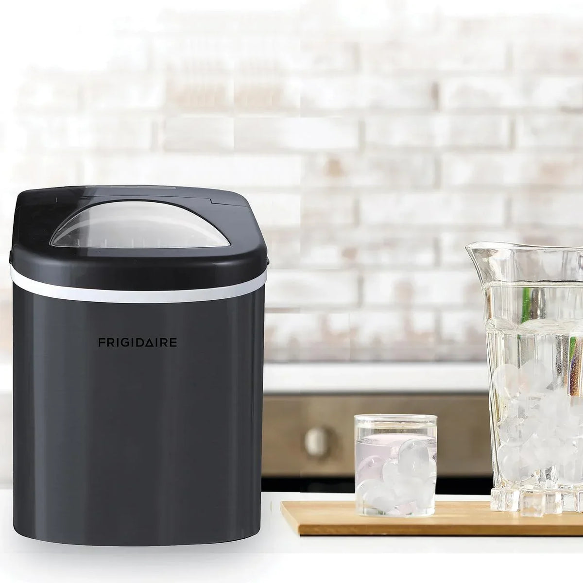 2026 NewFrigidaire Portable Self Cleaning Ice Maker, Black Stainless Steel, (EFIC117-Ssblack_Sc)