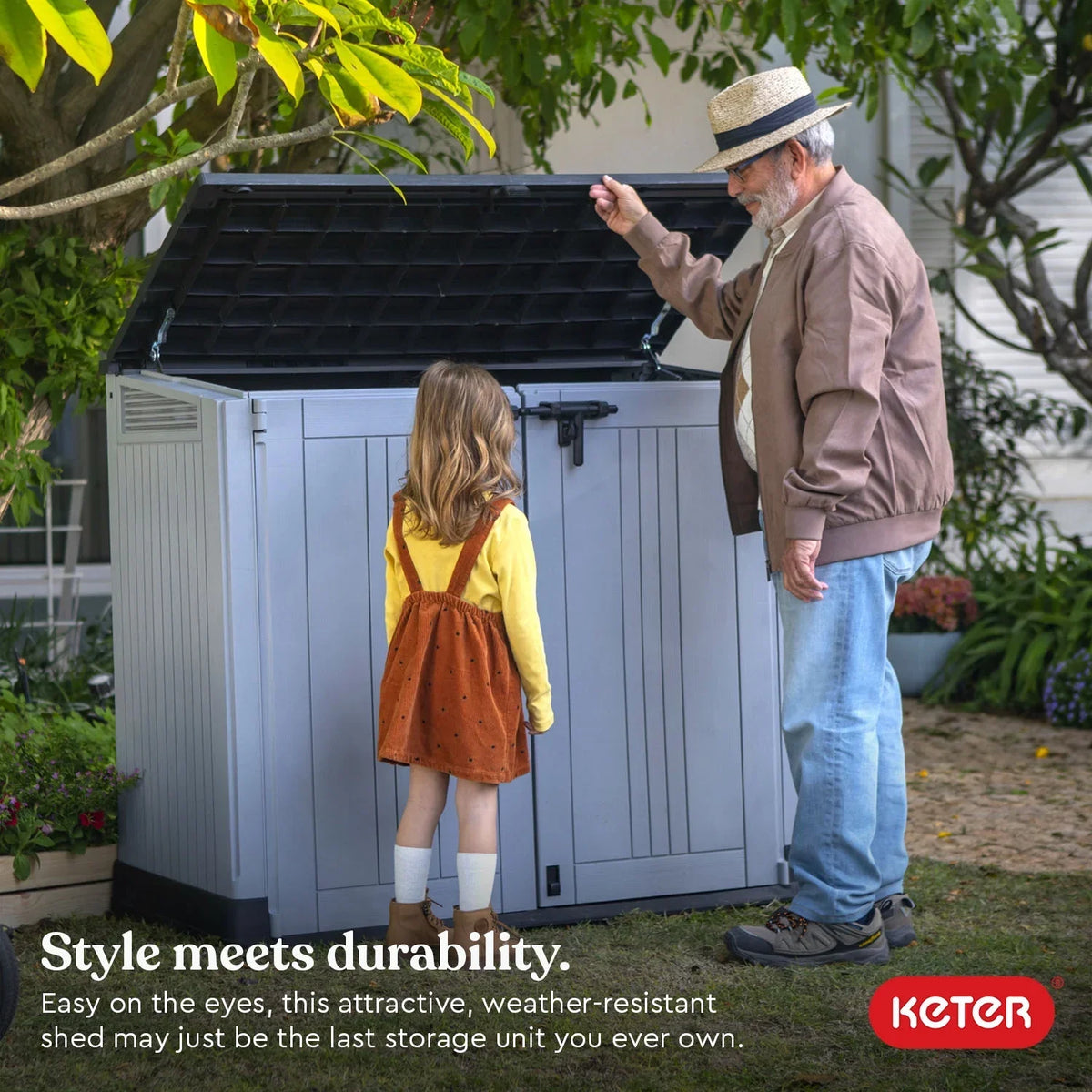 2026 NewKeter Store-It-Out Prime 4.3 x 3.7 ft. Outdoor Resin Storage Shed with Easy Lift Hinges, Perfect for Yard Tools, Pool Toys and Garden Accessories, Grey