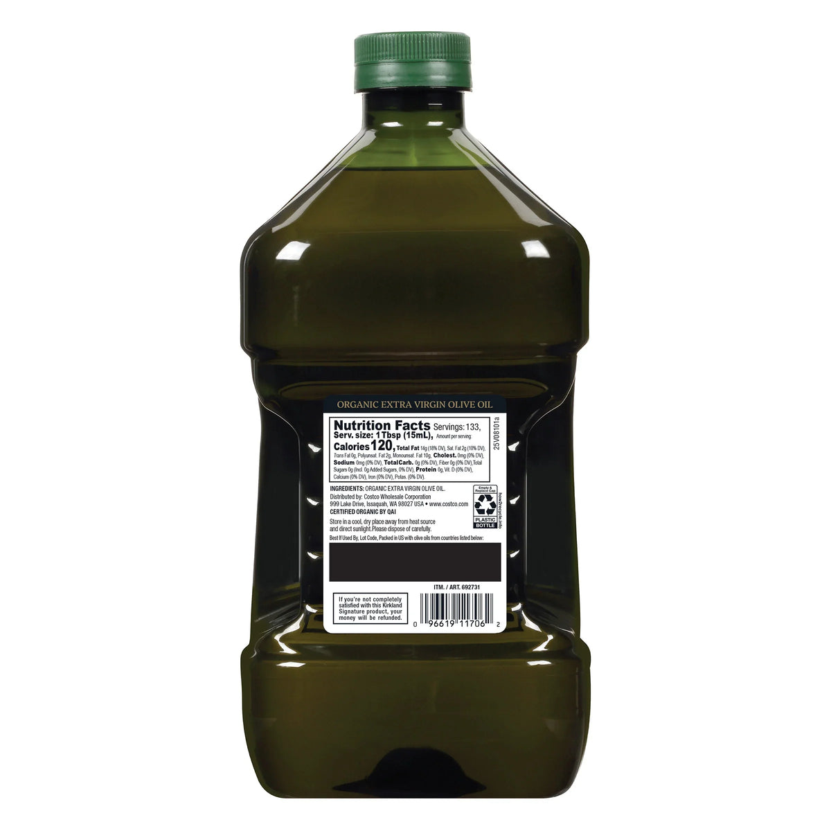 2026 NewKirkland Signature, Organic Extra Virgin Olive Oil, 2 L