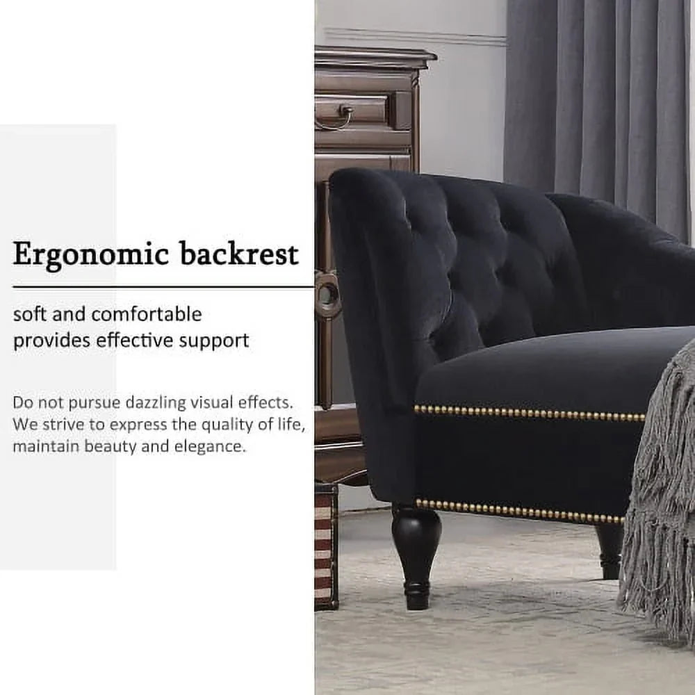 2026 NewTHINK 30,Velvet Chaise Lounge with Rolled Arm, 58” Upholstered Sofa Lounge Chair for Living Room Bedroom